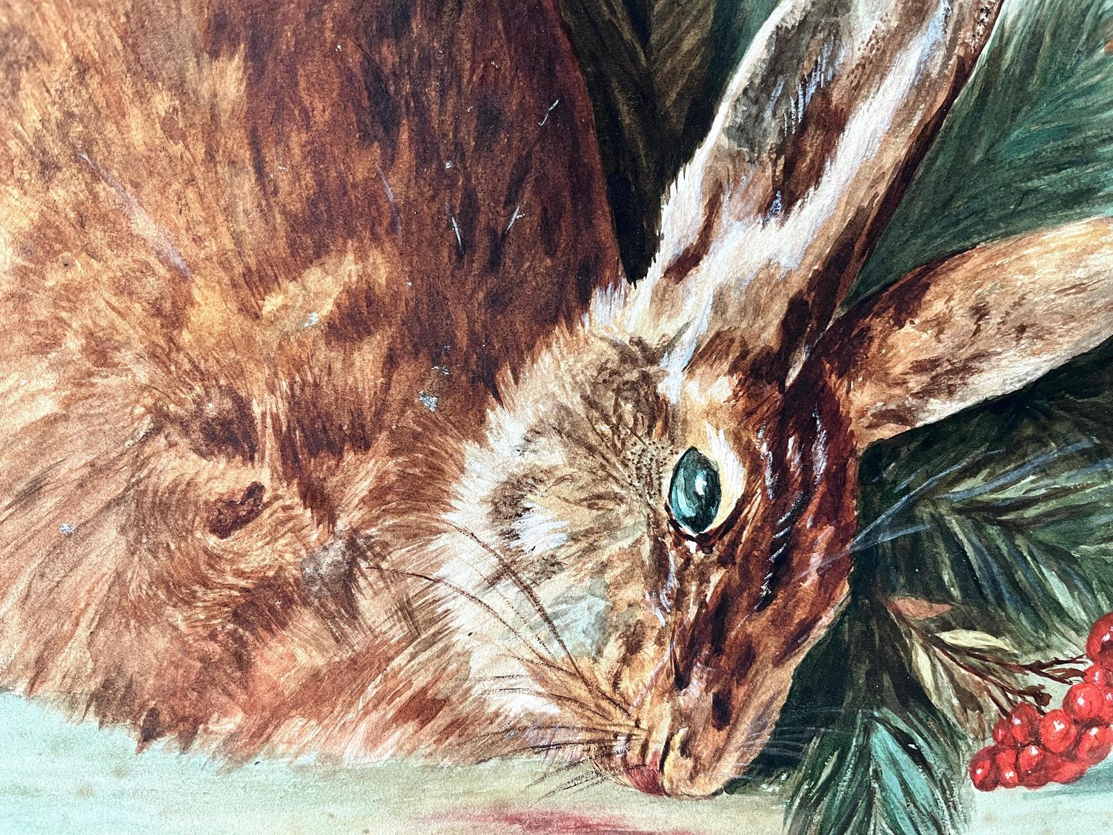 Antique 1910s Hare Still Life Painting "Trophy Hunting", Original Venison French Oil On Canvas, Antique Framed Painting photo 290.0