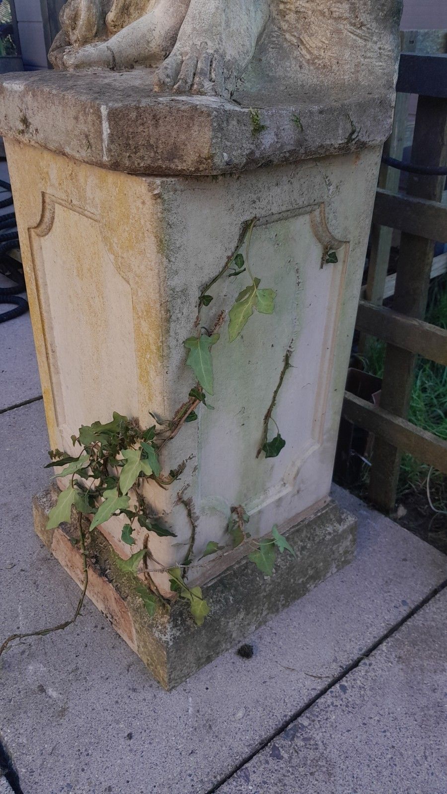 Garden Decor Weathered Cast Stone "Shy Lady" Garden Statue Sculpture photo