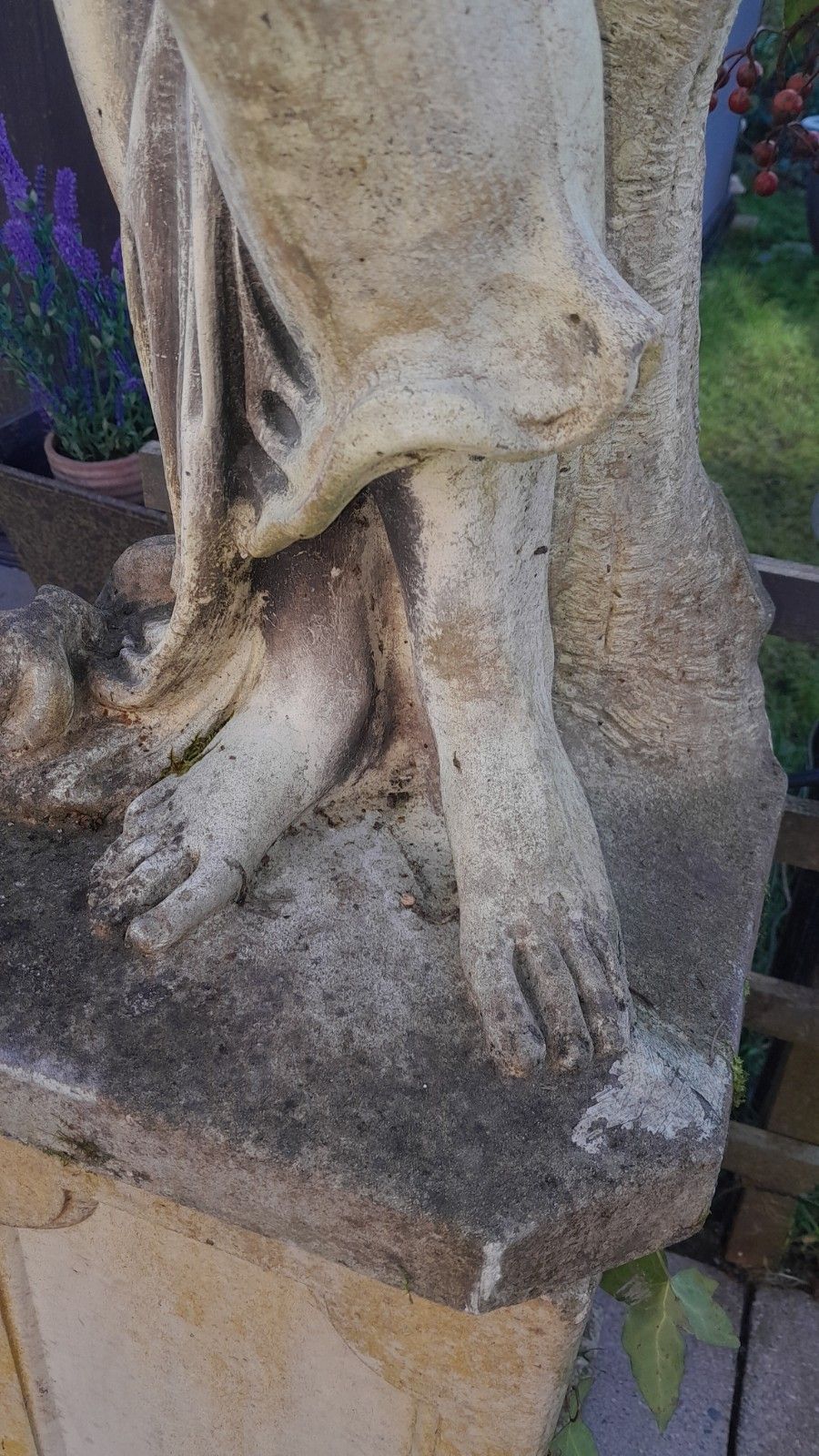 799.0 Weathered Cast Stone "Shy Lady" Garden Statue Sculpture photo