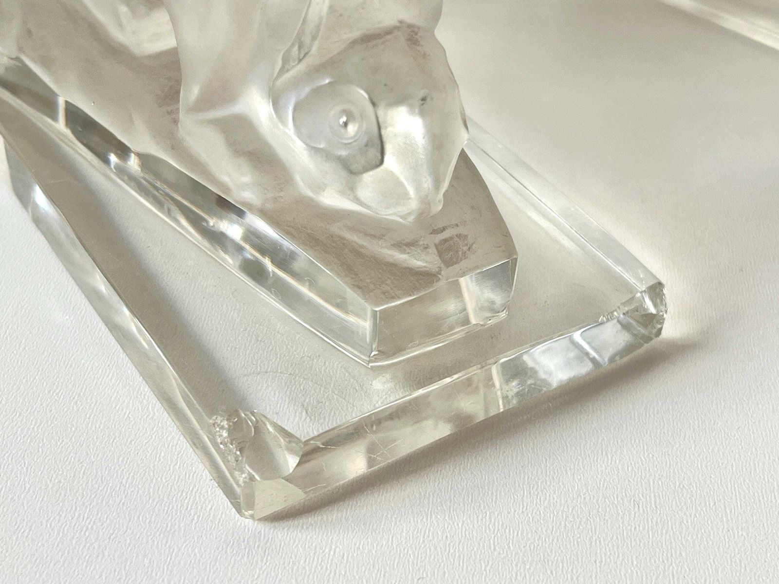 photo furniture Antique Pair Of 1930s Squirrel Bookends Signed H.Hoffmann, Czech Frosted And Clear Glass Paperweights