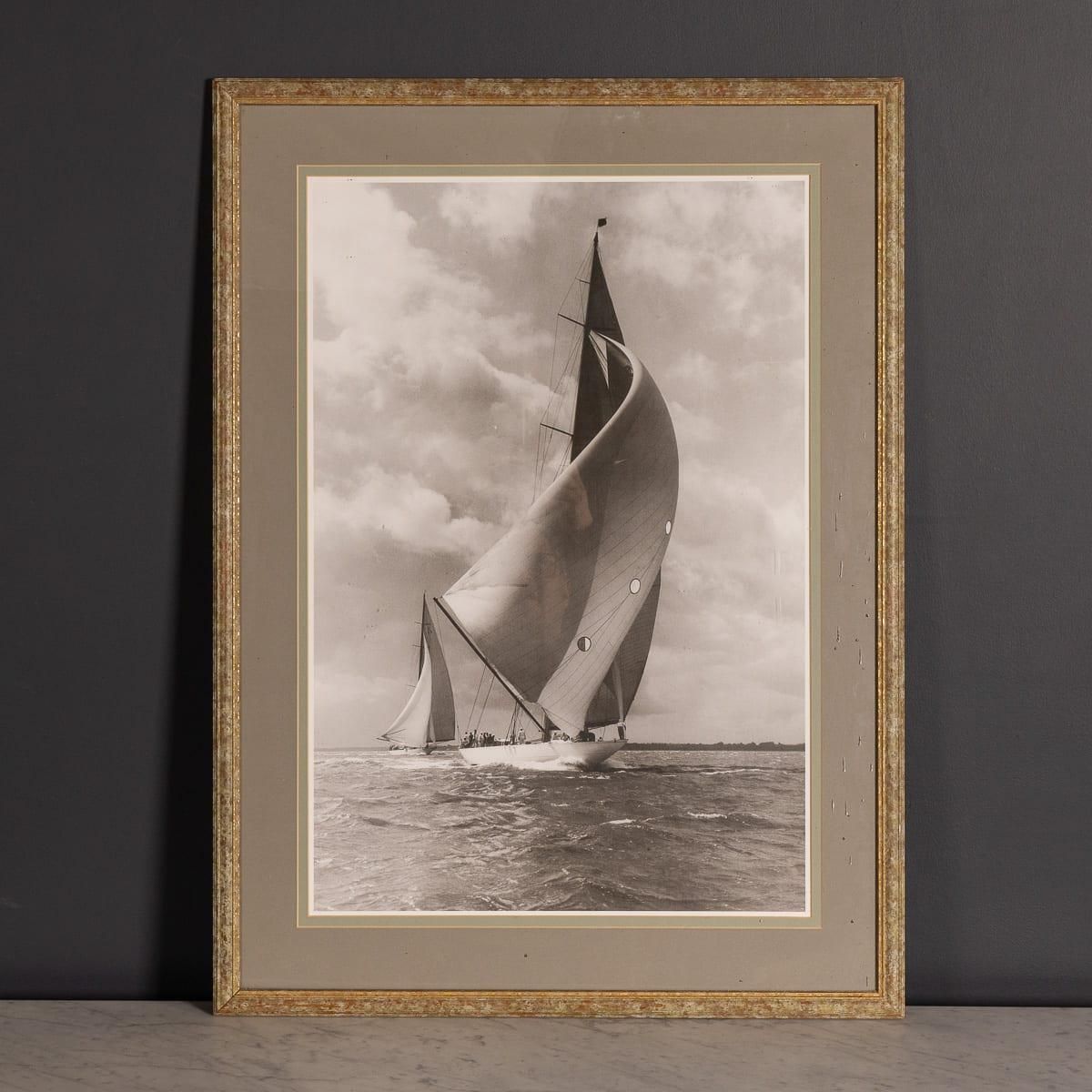 20th Century Framed Beken Of Cowes Print Of The Racing Yacht 'Velsheda' C.1934 photo furniture