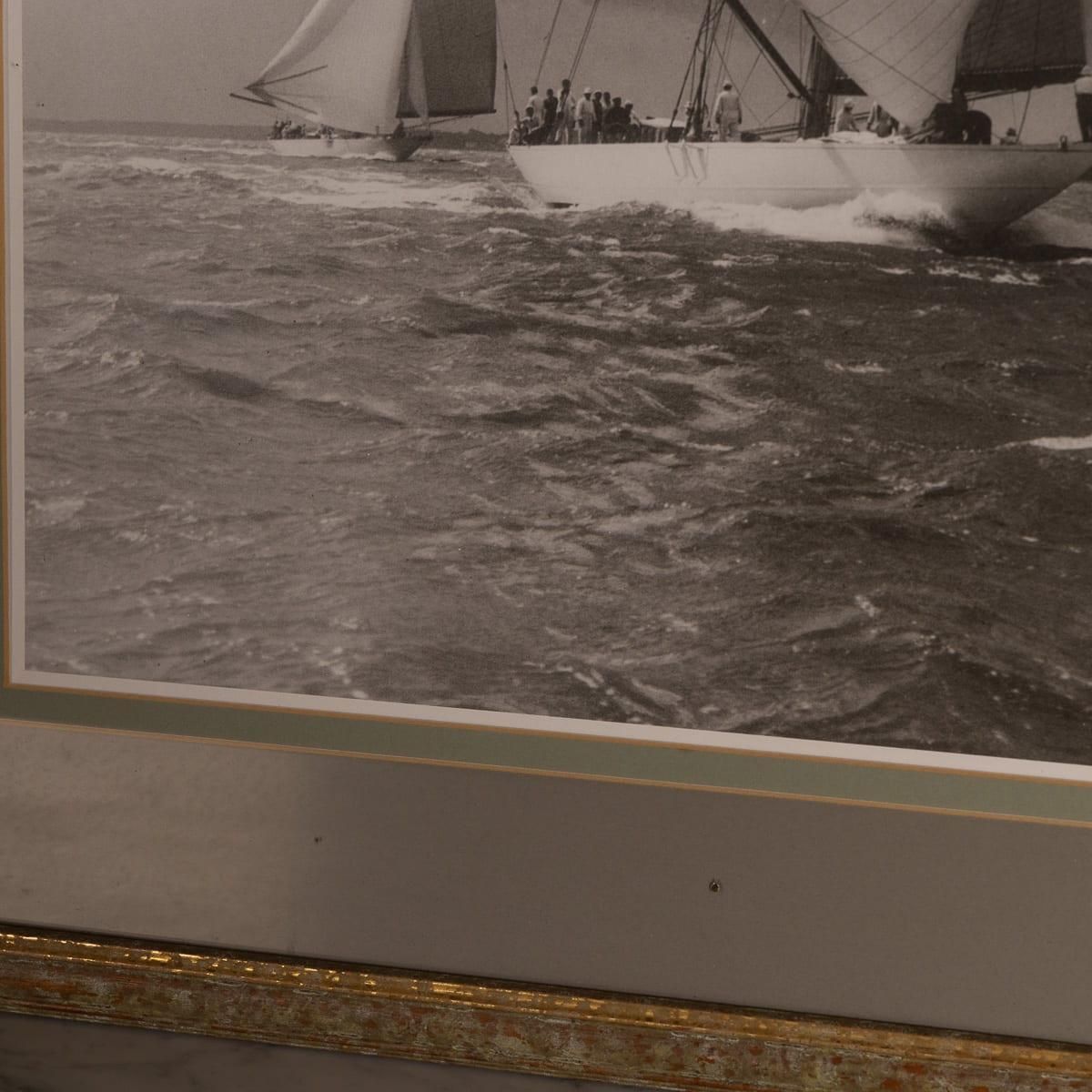 photo vinterior 20th Century Framed Beken Of Cowes Print Of The Racing Yacht 'Velsheda' C.1934