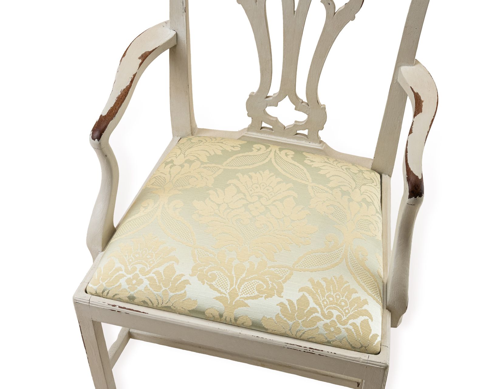 Georgian Mahogany Chippendale Armchair C.1780–1800 Painted Distressed photo vinterior