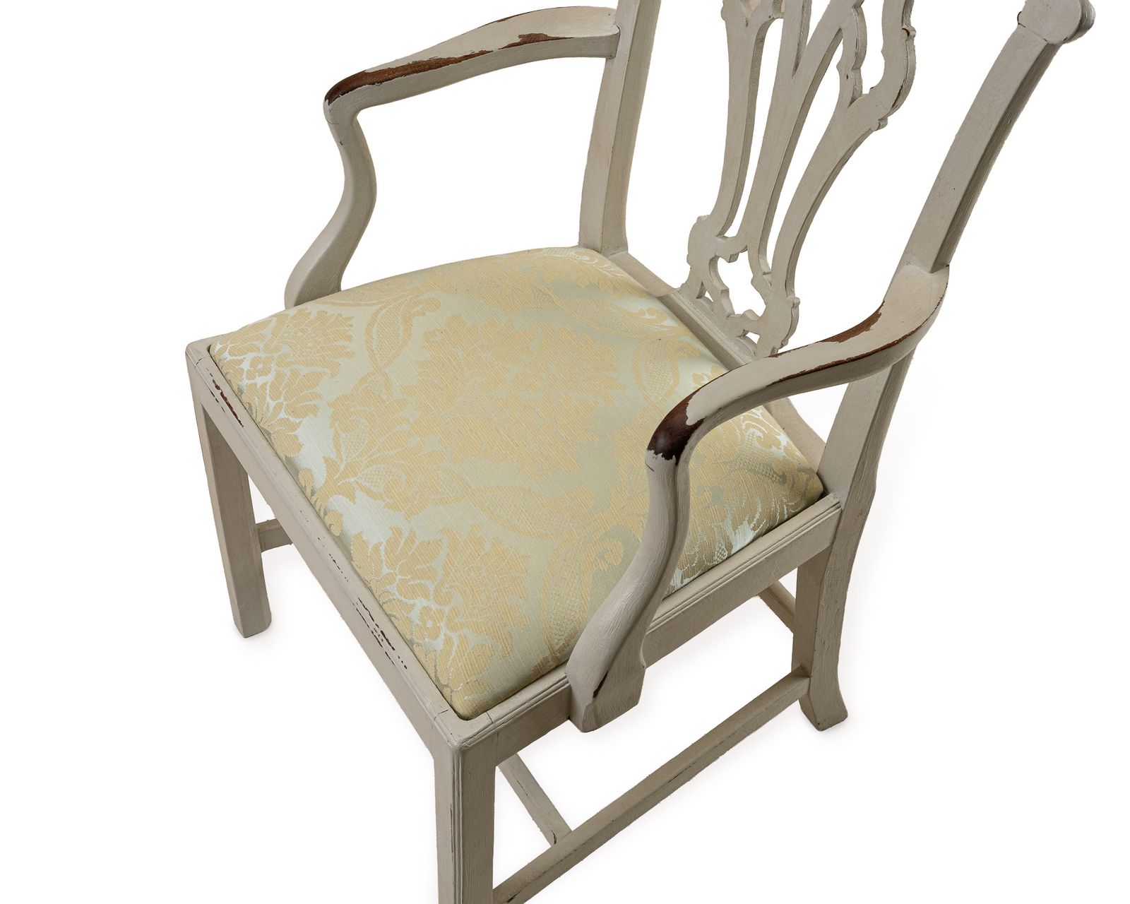 Georgian Mahogany Chippendale Armchair C.1780–1800 Painted Distressed photo buy