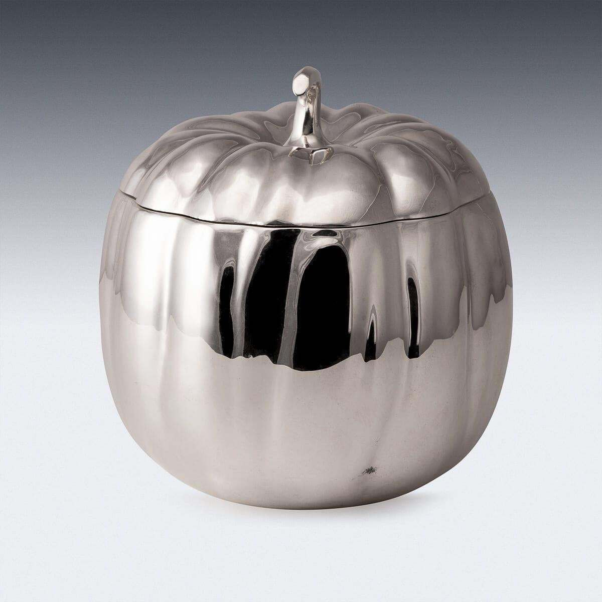 Vintage 20thc Italian Silver Plated 'Pumpkin' Ice Bucket By Teghini C.1970 photo furniture