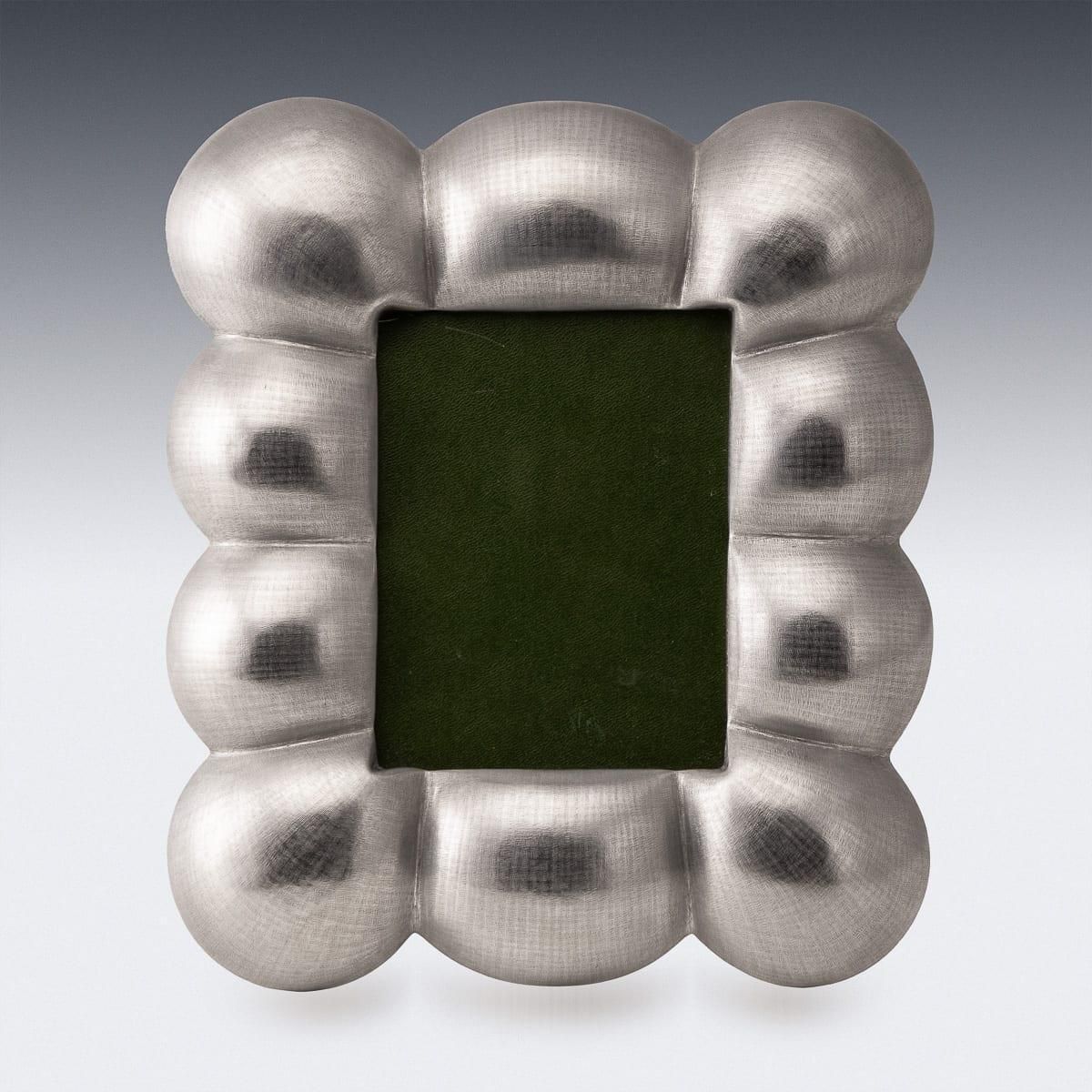 Vintage 20th Century Italian Solid Silver 'Bubble' Photograph Frame photo for sale
