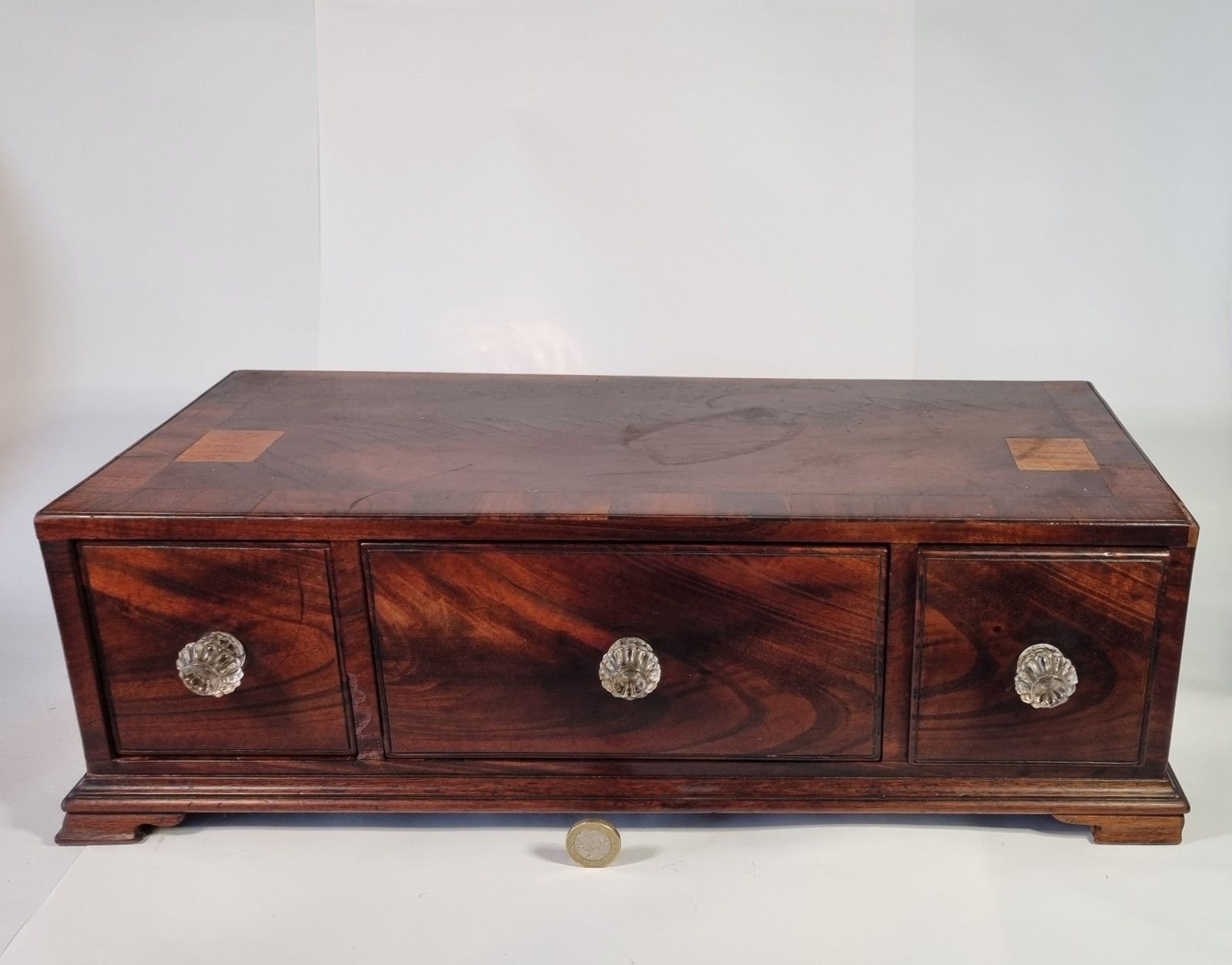 Antique Rosewood Table Top Drawers Collectors Jewellery Writing Desk Top Storage photo furniture