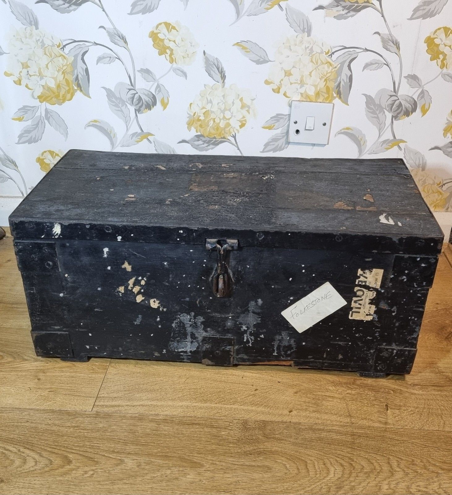 Vintage Rustic Industrial Wooden Railway Trunk Chest Storage Tool Box Early 20th photo Furniture