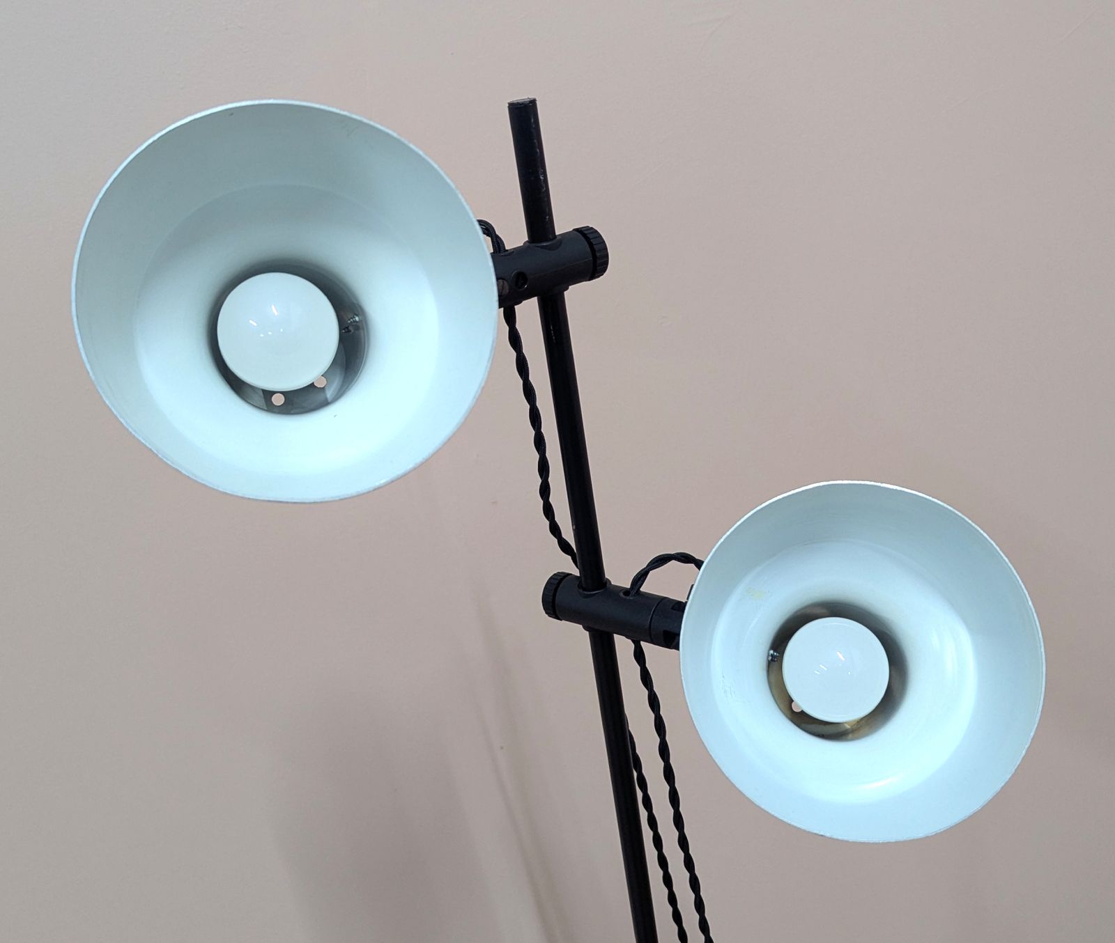 Original Danish 1970s Midcentury Double Spotlight Floor Lamp – Fully Restored photo 245.0