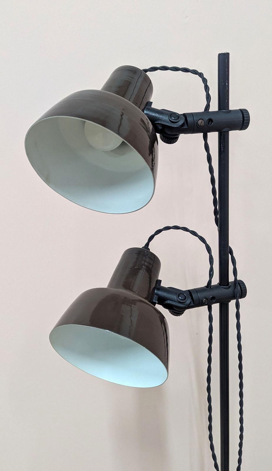 Original Danish 1970s Midcentury Double Spotlight Floor Lamp – Fully Restored photo vinterior