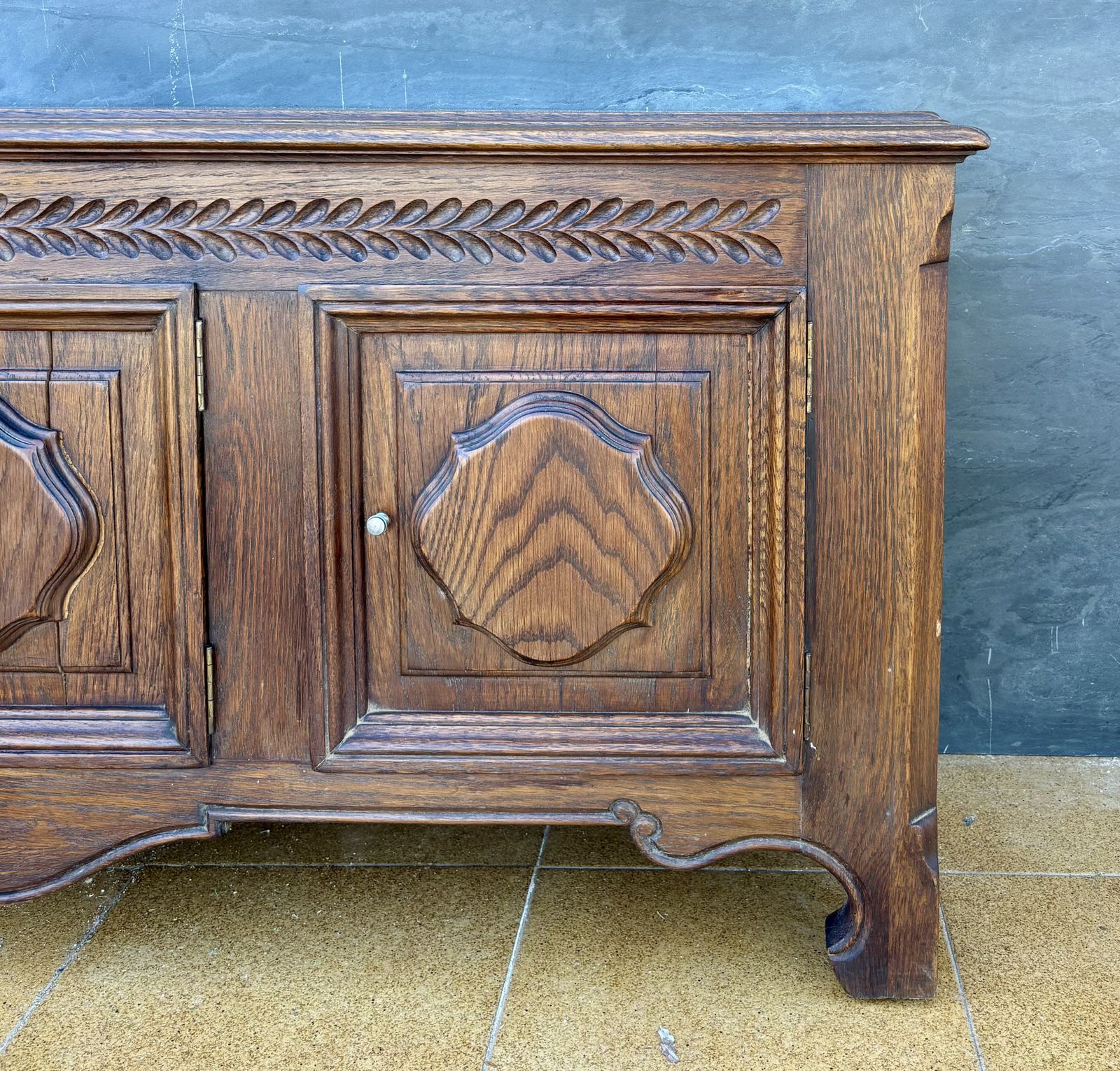 Spanish Renaissance Revival Oak Sideboard With Three Doors, 1930 photo buy