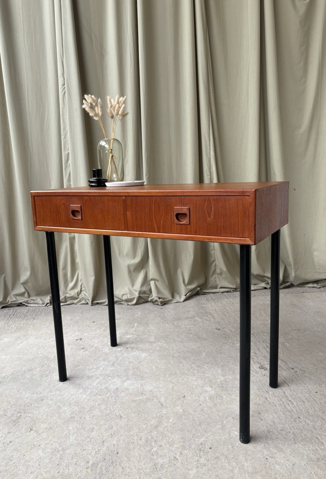 Vtg Mid Century Danish Cado Compact Desk Console Side Table Chest Drawers R1103 photo for sale
