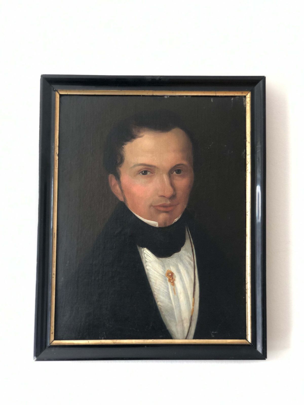 Set Of Antique Portrait Paintings Of A Dutch Couple, C. 1840 photo furniture