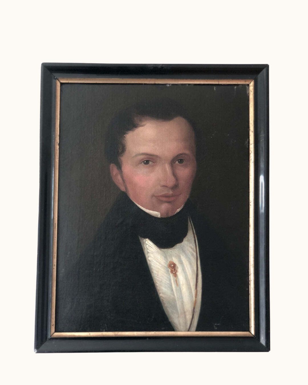 Antique Portrait Painting Of A Dutch Gentleman, C. 1840