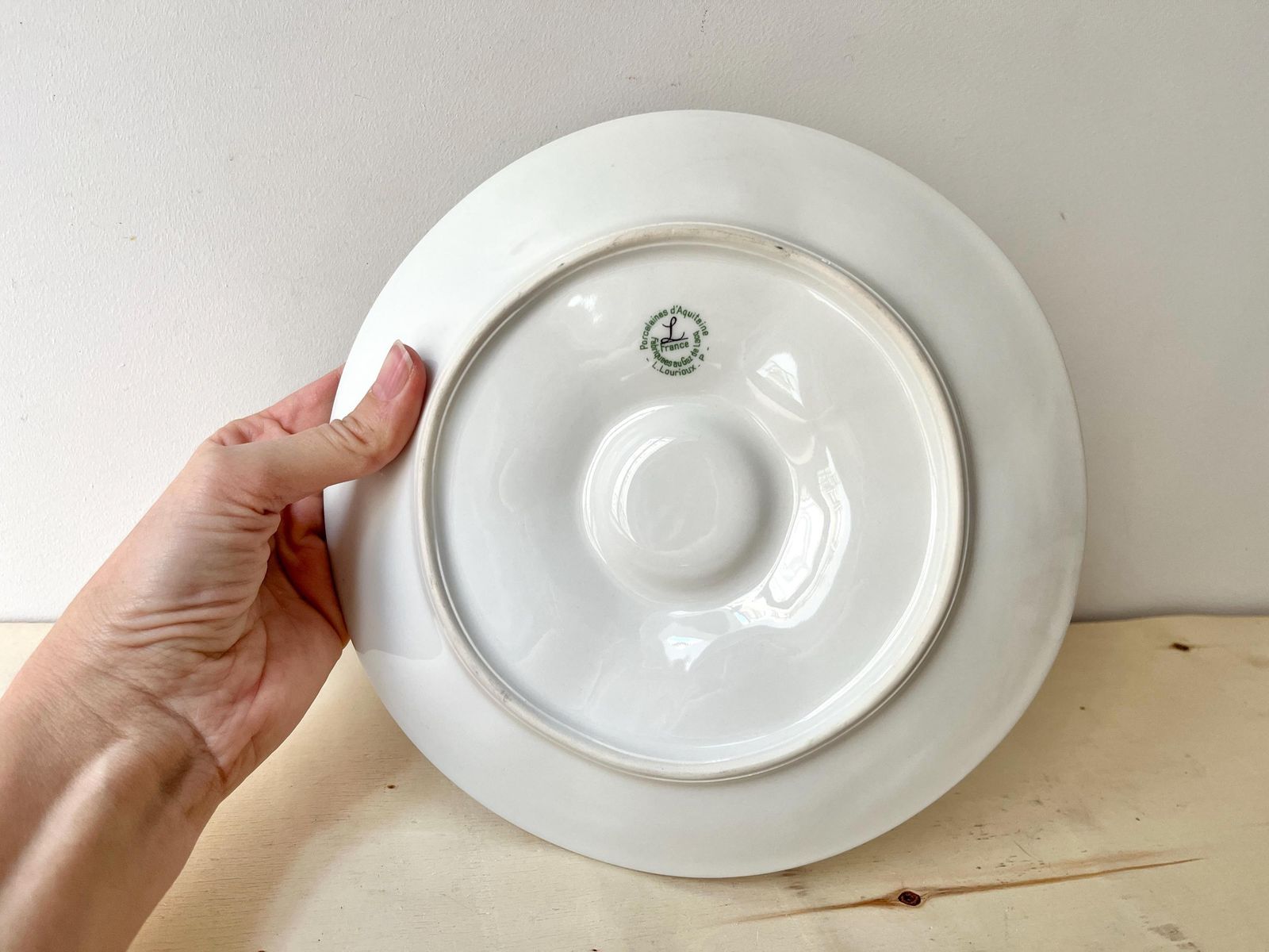French Oyster Plate In Limoges Porcelain Signed Louis Lourioux 60s, Vintage French Seafood Dish, Vintage French Tableware photo buy