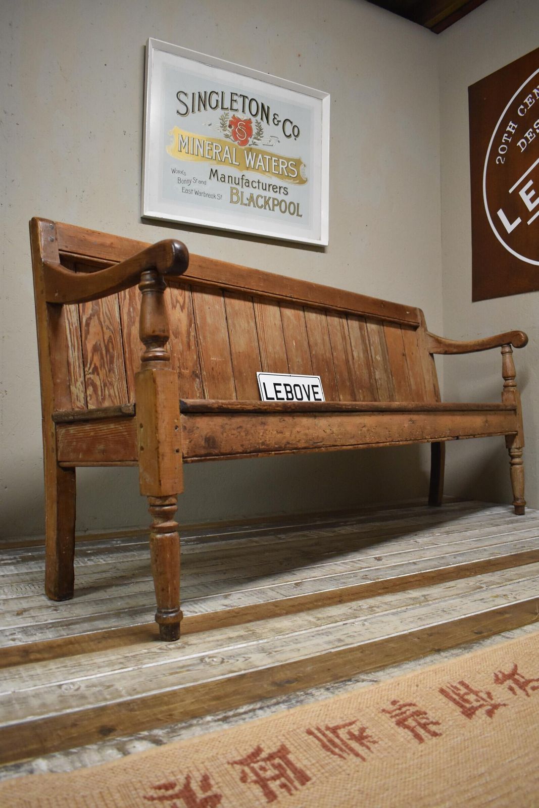 19th Century Victorian Stripped Pine Chapel School Seating Bench photo for sale
