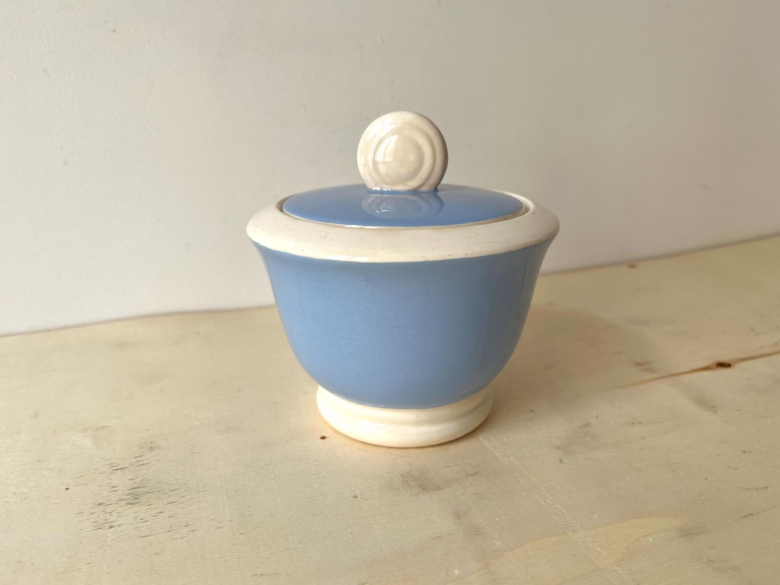 Antique Art Deco Sugar Bowl + Milk Pot By Sarreguemines Digoin France, 1930's French Earthenware Set photo for sale