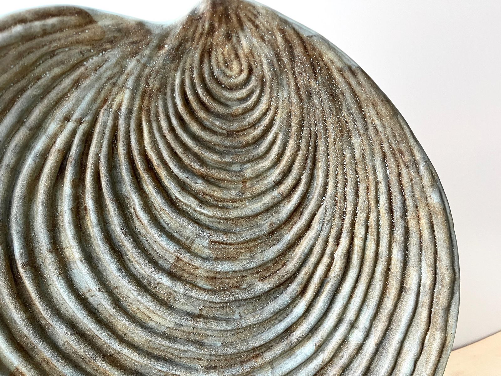 Giant Ceramic Shell Dish By Dominique Guillot For Vallauris 1960, French Xxl Oyster Seafood Plate photo vintage