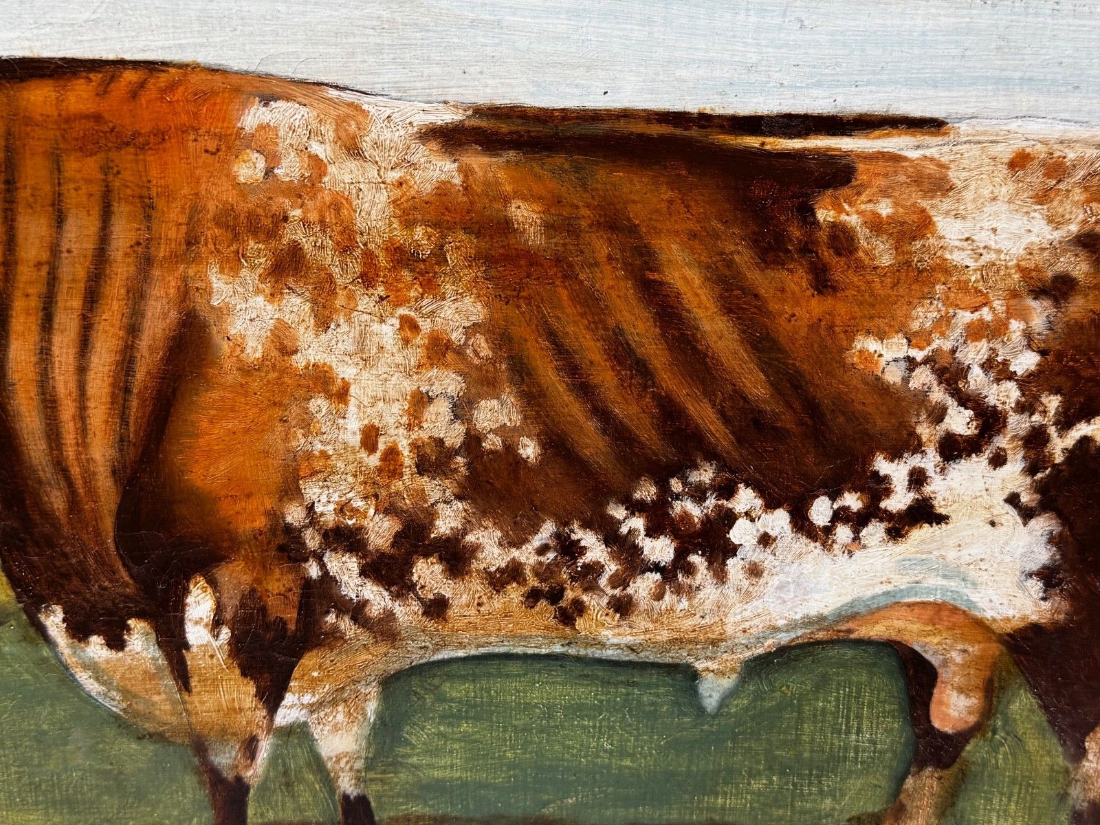 19th Century Oil Painting Prized Shorthorn Bull In The Manner Of William Ward photo vintage