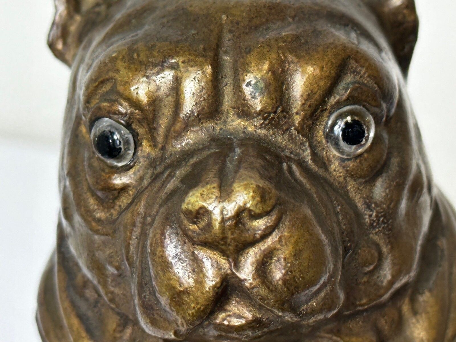 photo furniture Small Victorian Style Decorative Bulldog Inkwell Named Charlie