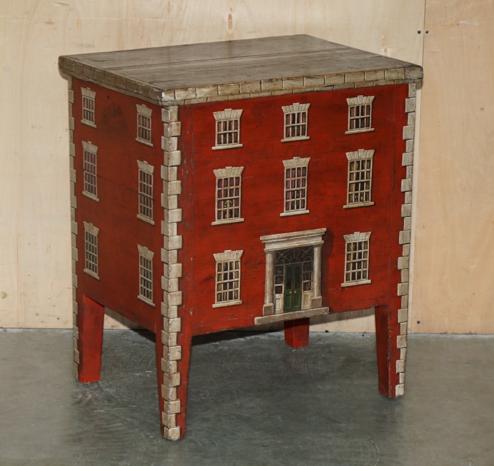 Antique 1760 Georgian English Country House Painted English Pine Trunk Or Chest photo furniture