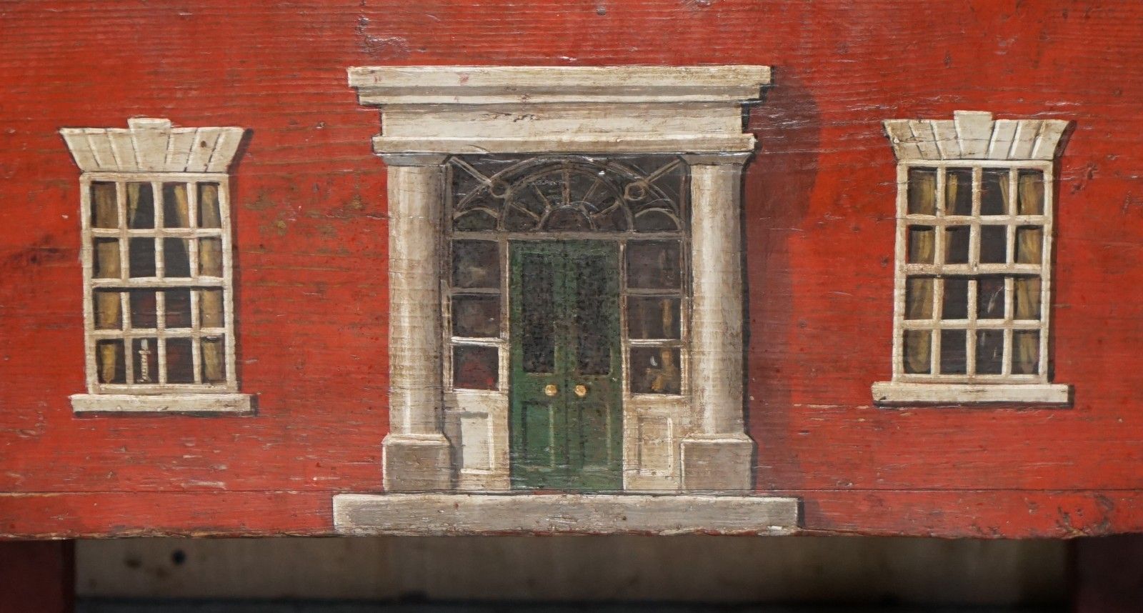 Antique 1760 Georgian English Country House Painted English Pine Trunk Or Chest photo vinterior