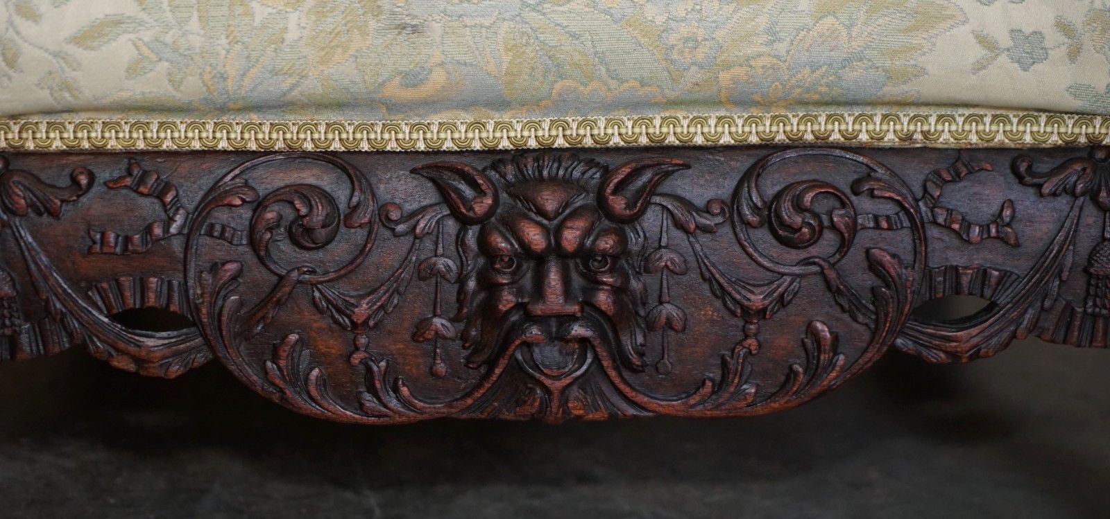 photo for sale Sublime Antique Victorian Carved Claw & Ball Feet Show Framed Mahogany Armchair