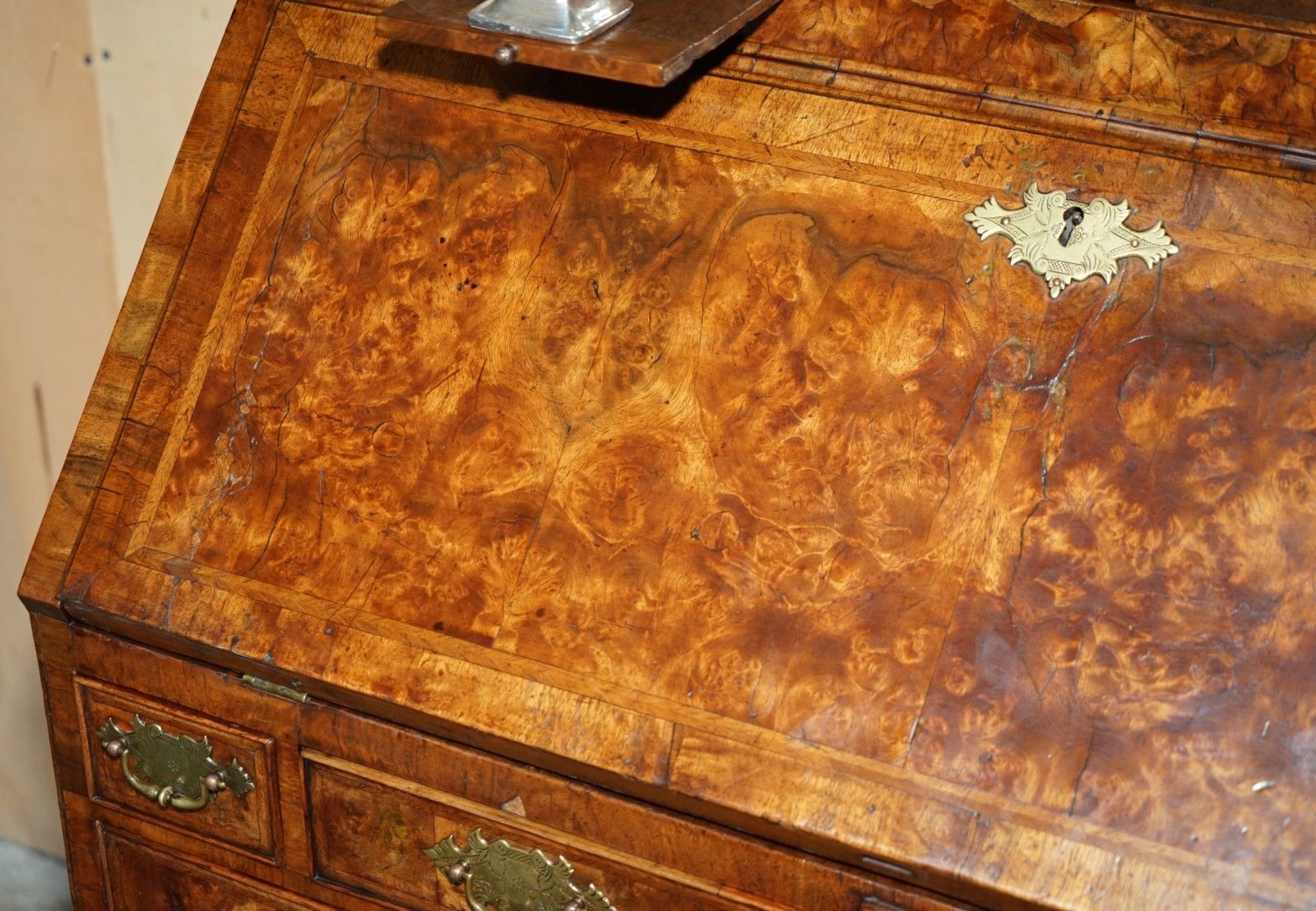 photo furniture Finest Quality Antique George II Circa 1740 Burr Walnut Library Bureau Bookcase