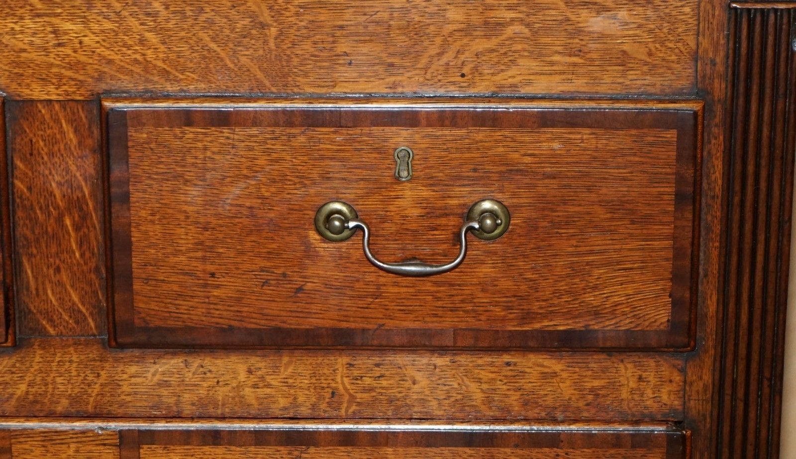 Antique 18th Century Georgian Hinged Top English Oak Mule Chest Of Drawers photo vinterior