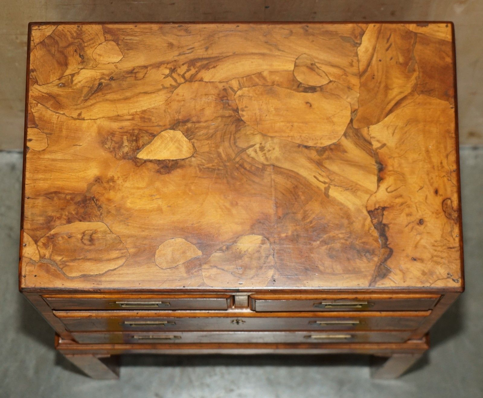 Antique Victorian Olive Wood Military Campaign Drinks Cabinet Chest Of Drawers photo vinterior