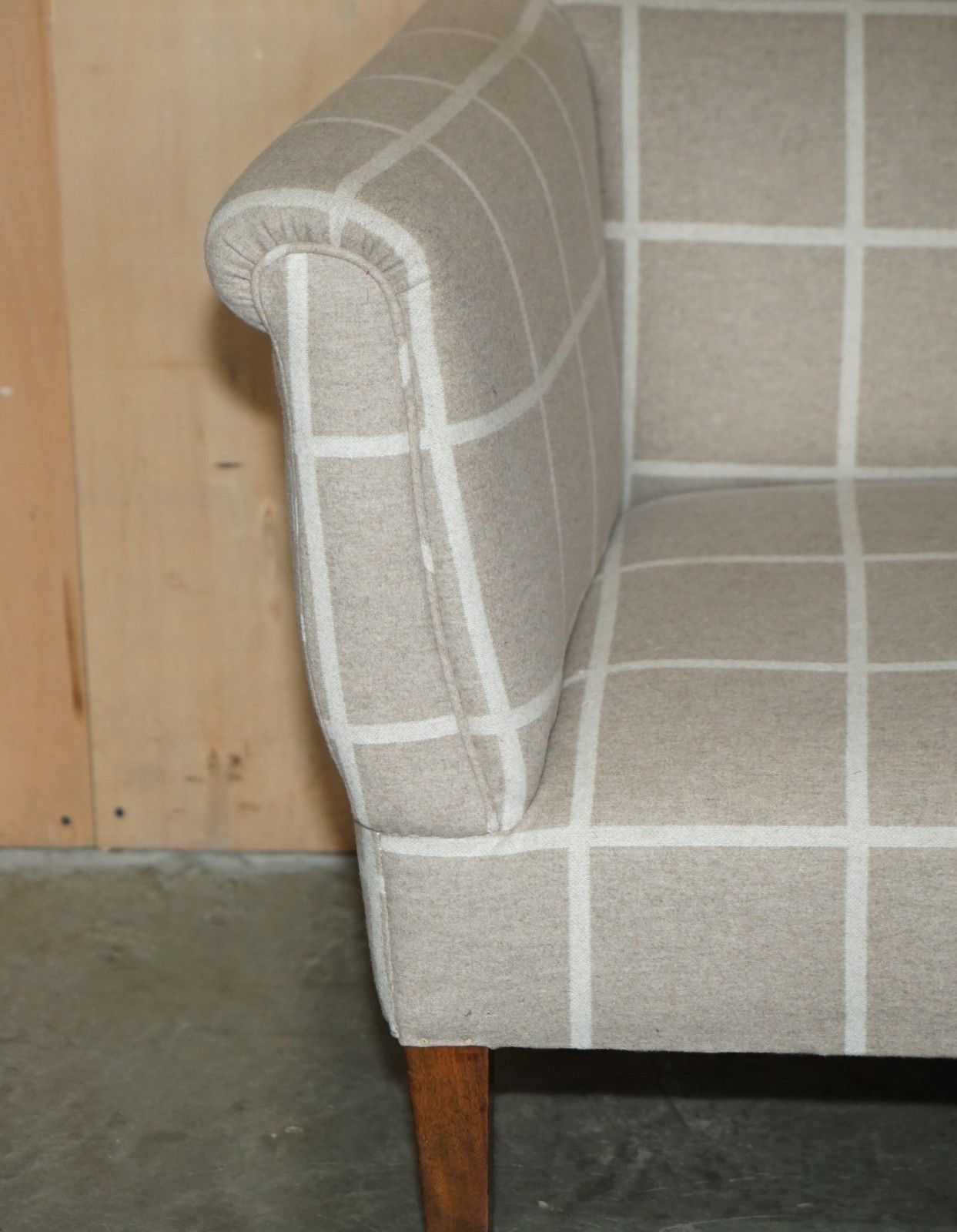 Antique Circa 1900 Club Armchair Porcelain Castors & Scottish Tartan Upholstery photo vintage
