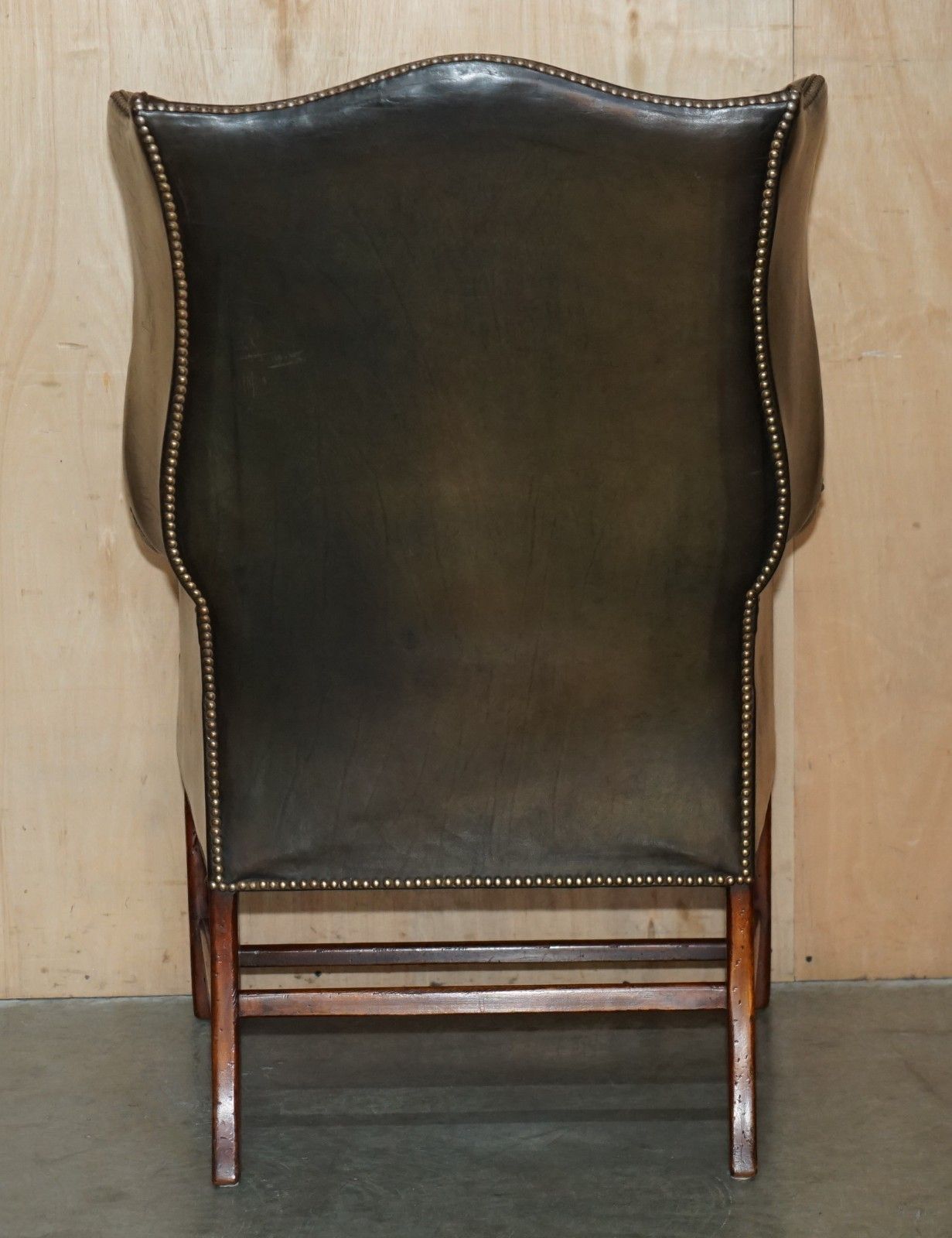 2850.0 Stunning Antique Victorian Leather Wingback Armchair Thomas Chippendale Buttons photo