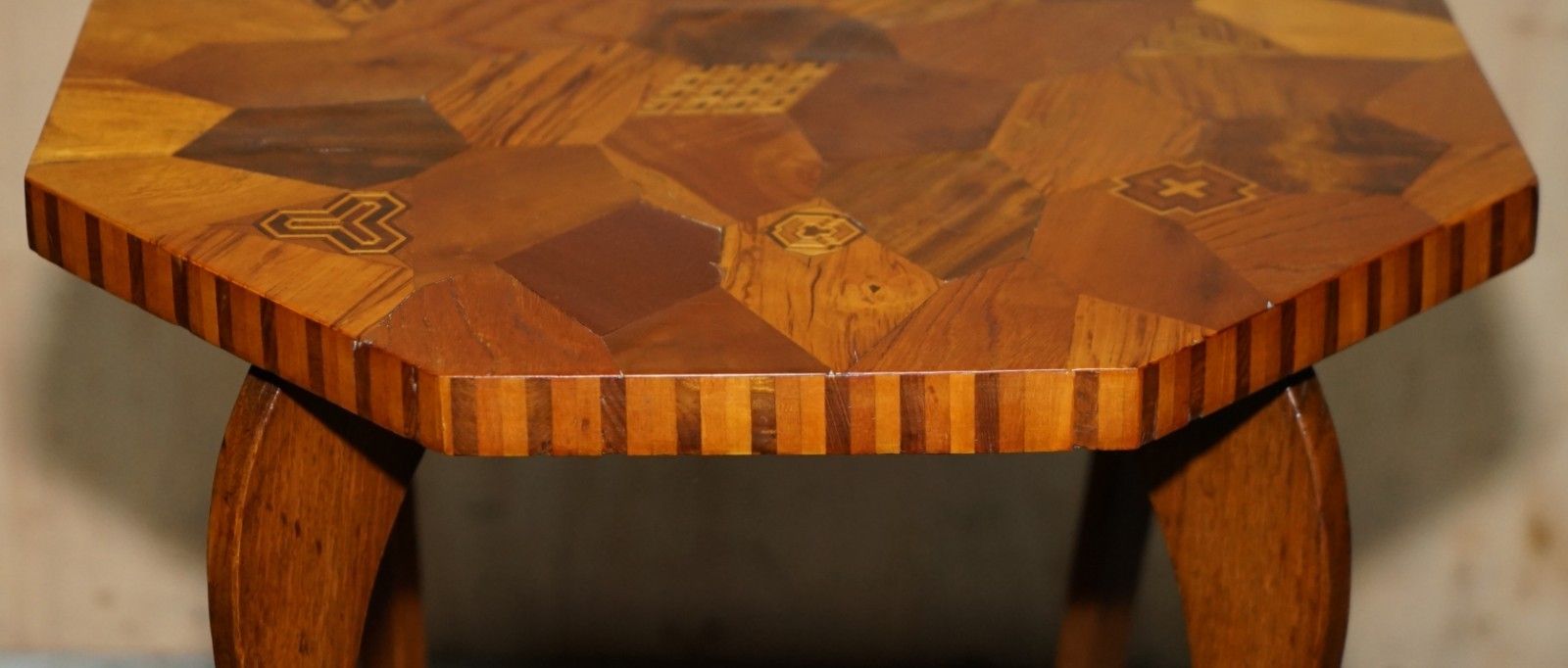 photo furniture Pair Of Antique Victorian Parquetry Specimen Sample Wood Inlaid Side End Tables