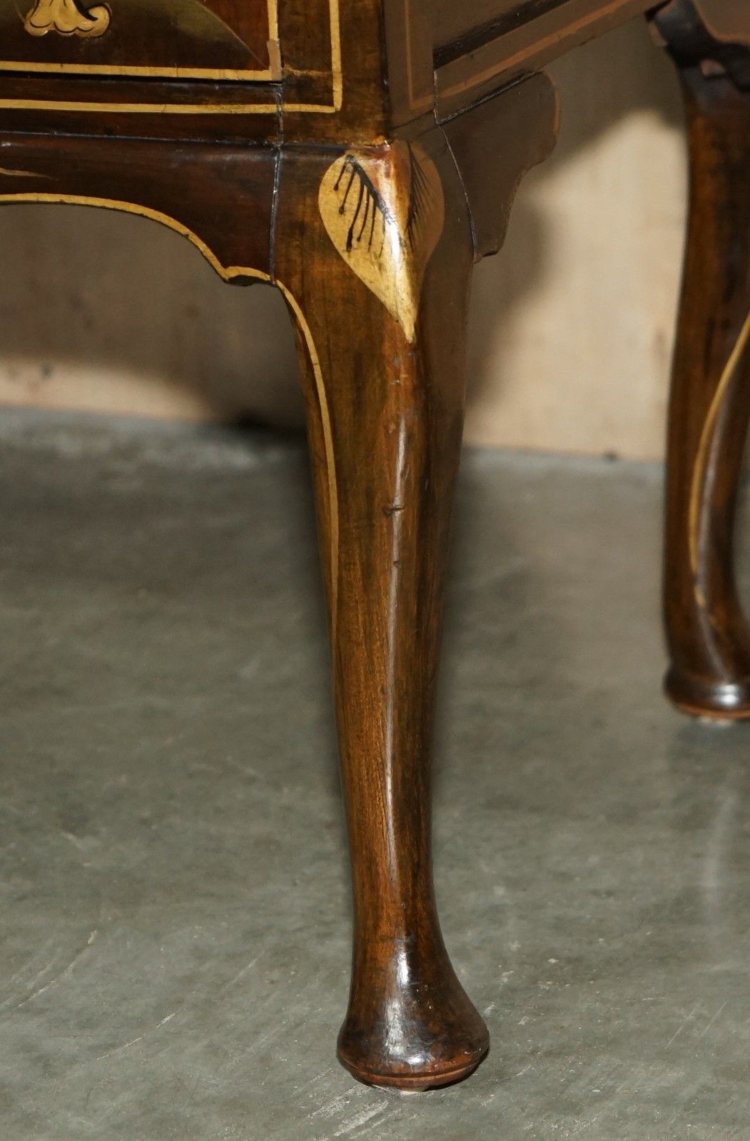 photo for sale Exquisite Chinese Circa 1920 Chinoiserie Walnut Dressing Table Or Kneehole Desk