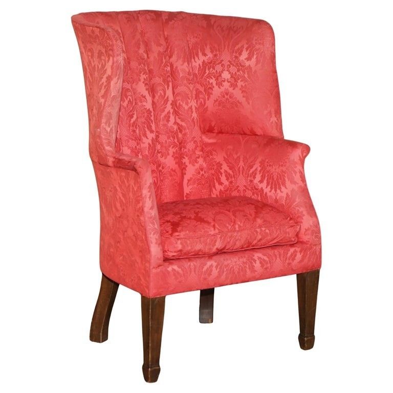 Antique Fluted Back Victorian Circa 1890 Porters Windback Barrel Armchair