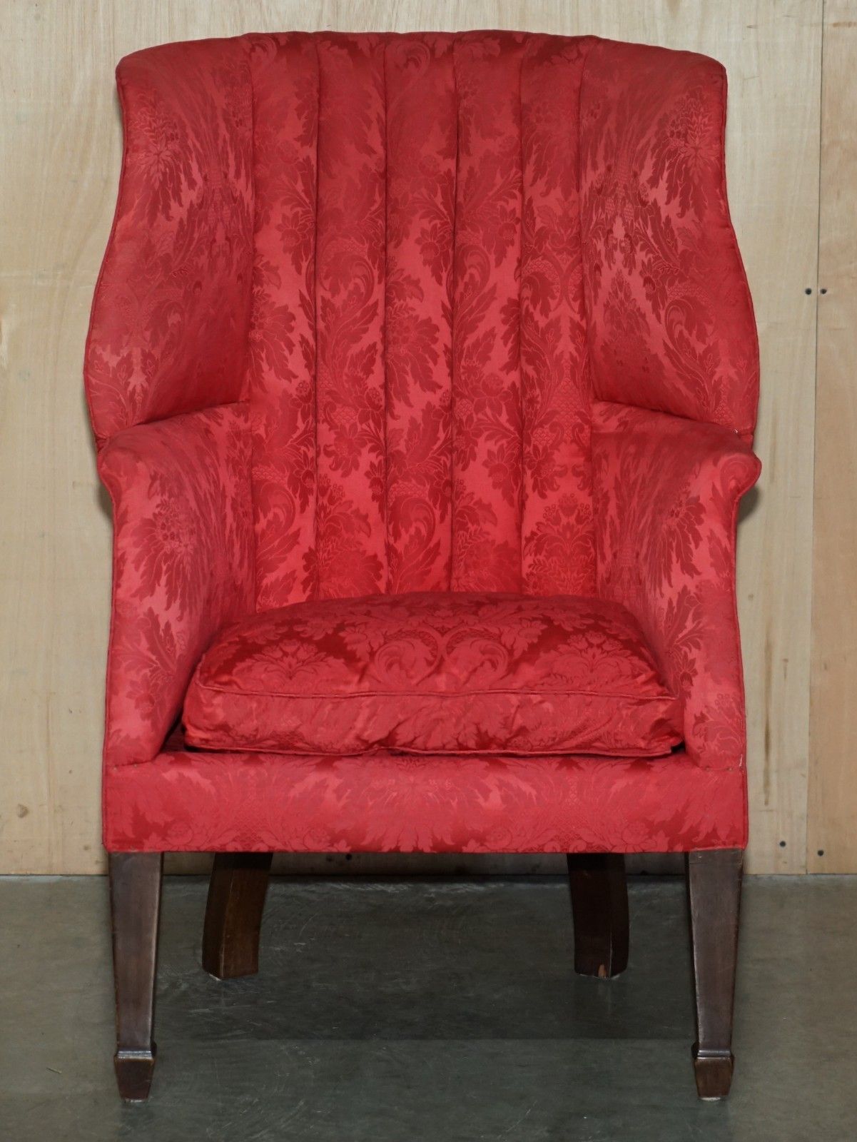 Antique Fluted Back Victorian Circa 1890 Porters Windback Barrel Armchair photo for sale