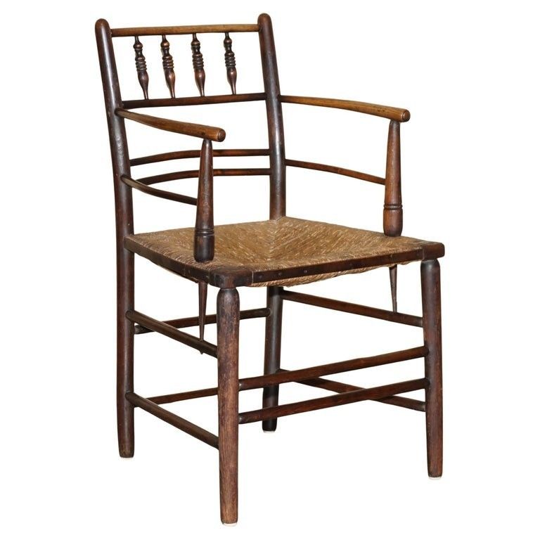 Ebonised Antique Original William Morris Sussex Armchair Seen In The V&A Museum