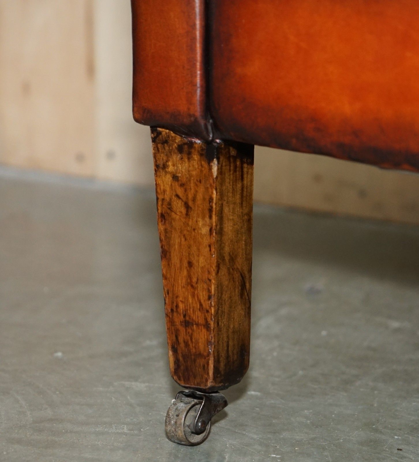 Furniture Fully Restored Edwardian Chesterfield Hand Dyed Brown Leather Tub Club Armchair photo