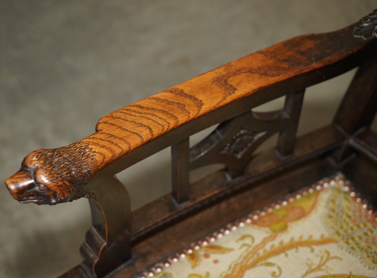 2950.0 One Of A Kind 1888 Dated Hand Carved Armchair Made From 3000 Year Old Timber photo