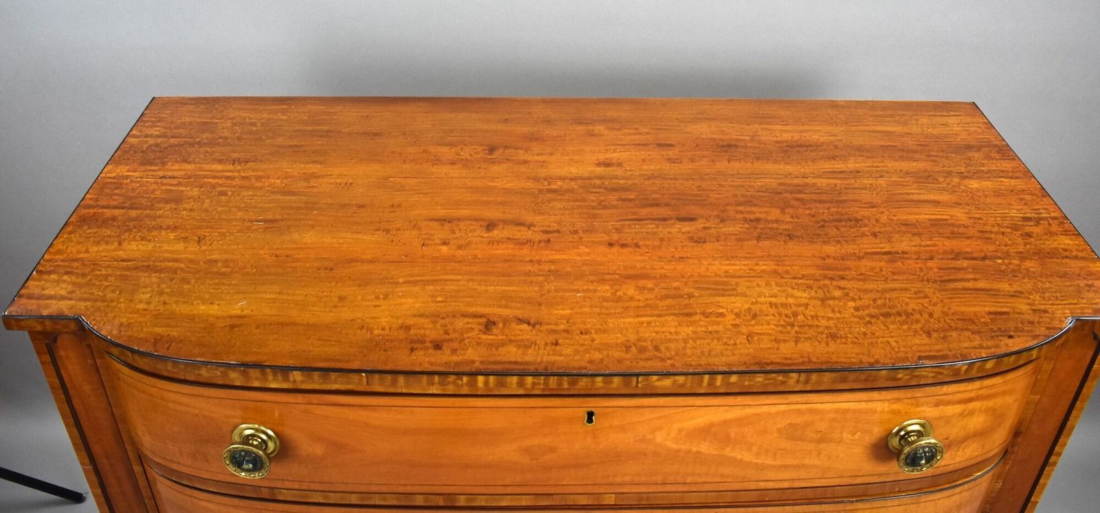 photo furniture Regency Satinwood Bow Front Chest