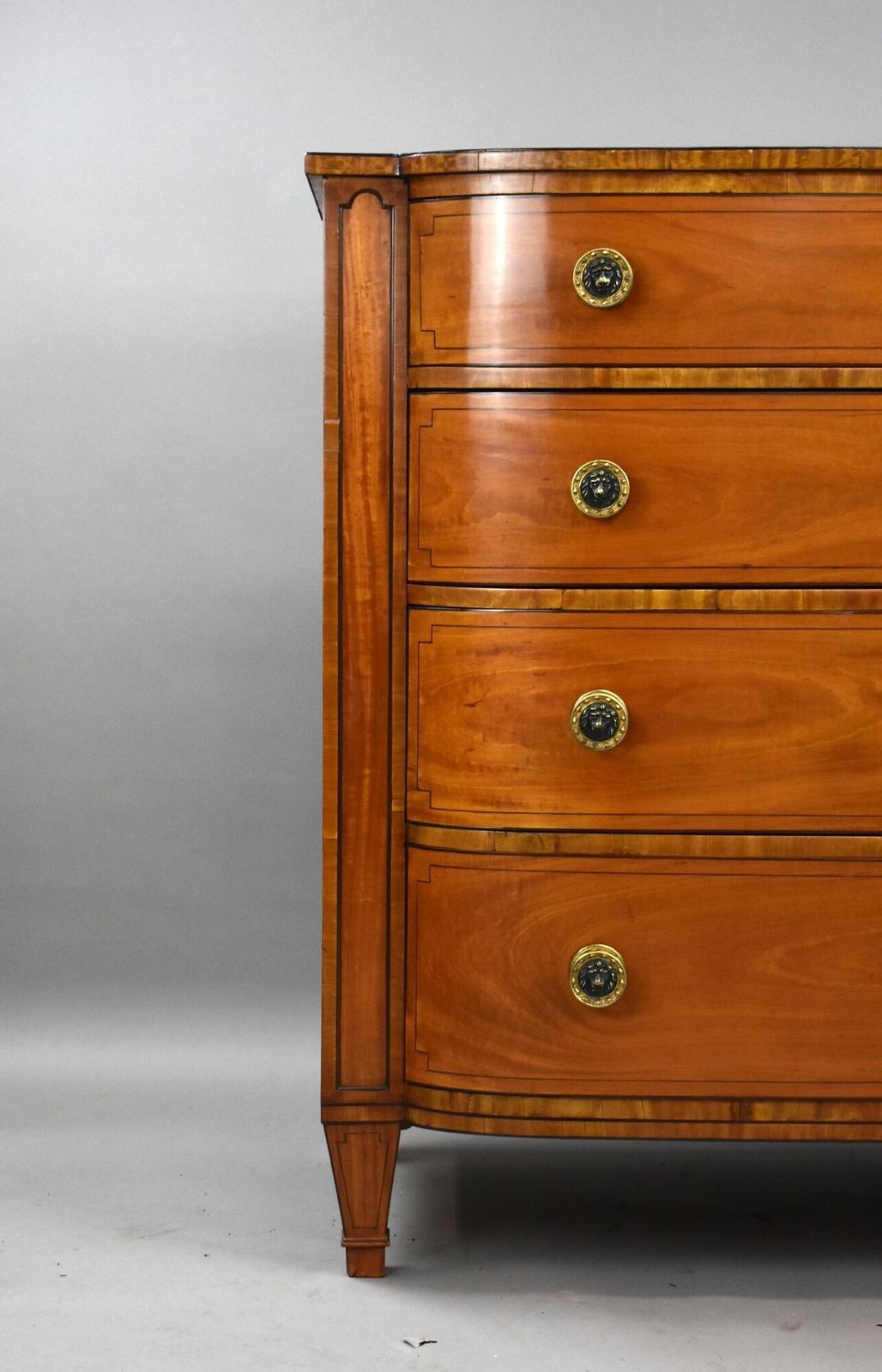 photo for sale Regency Satinwood Bow Front Chest