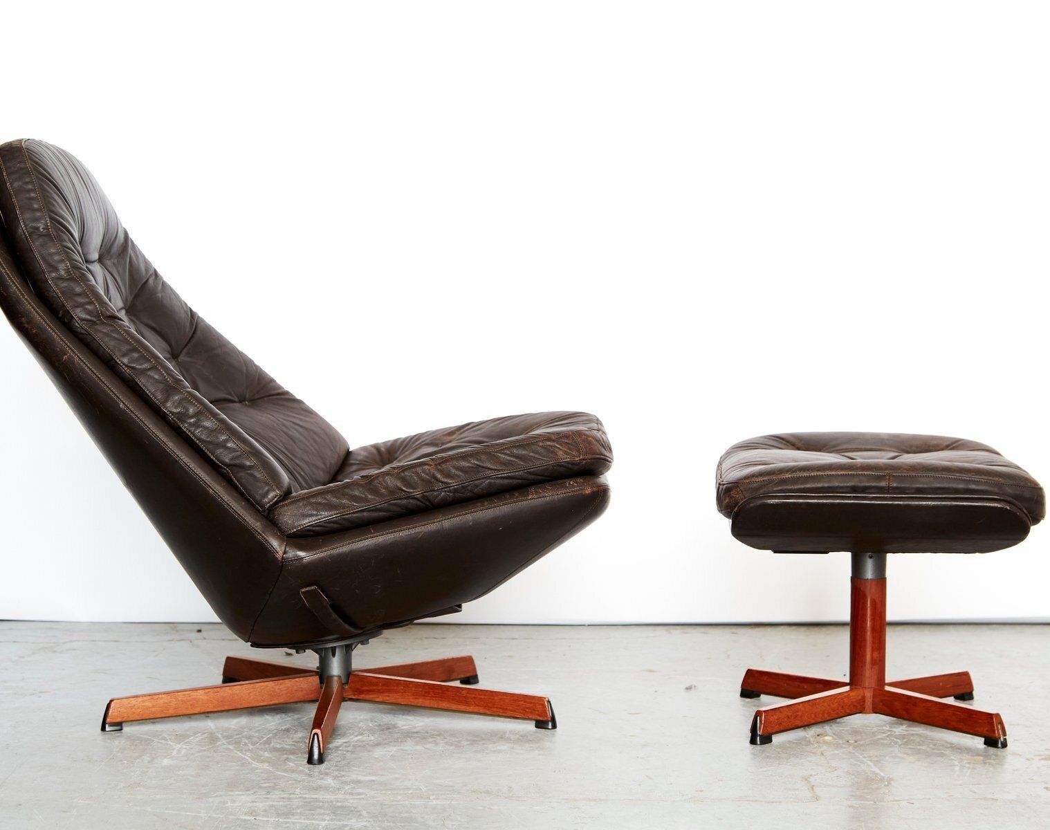 Set Of Ms 68 Swivel Lounge Chair And Ottoman From Madsen & Schübell, 1960s photo furniture