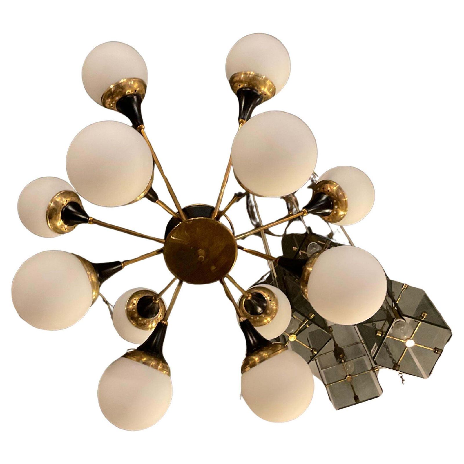 Stilnovo   12 Light Chandelier   Made In Italy 1950s