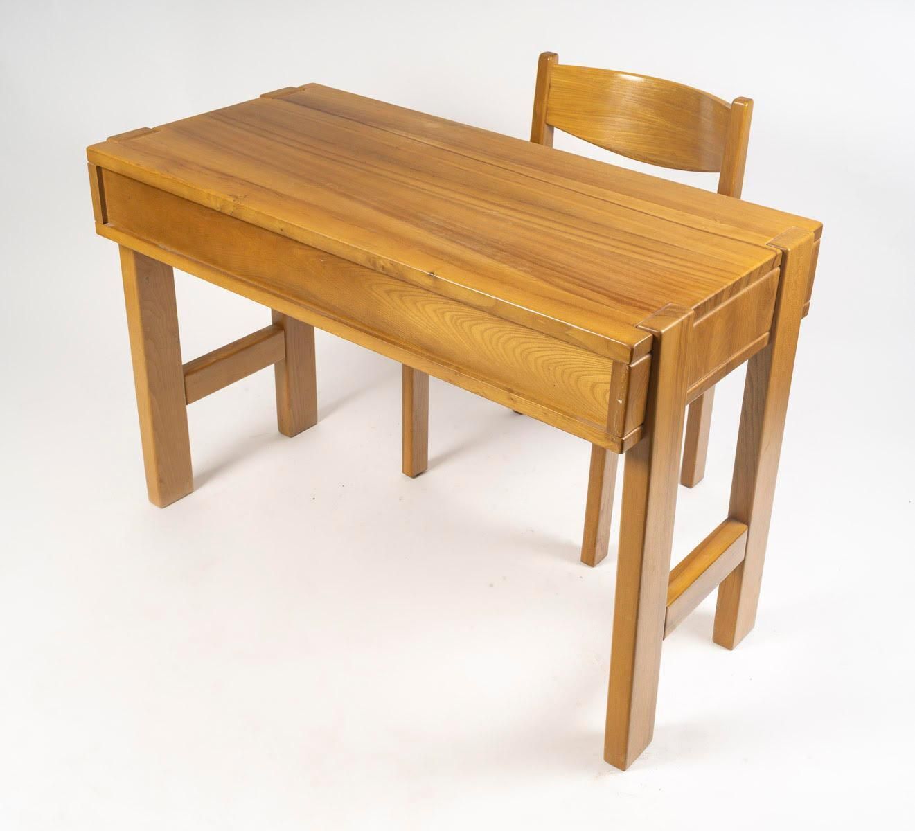 photo buy 1960s Pine Desk And Chair, Sleek Design.