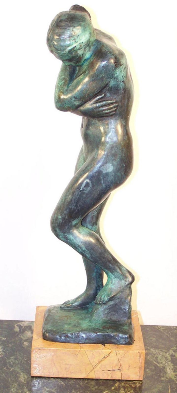 20th Century Art Nouveau Green Patinated Bronze Eve Sculpture photo Art
