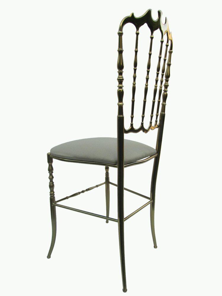 Italian Side Chair In Golden Brass By Giuseppe Gaetano Descalzi For Chiavari, 1950s photo buy