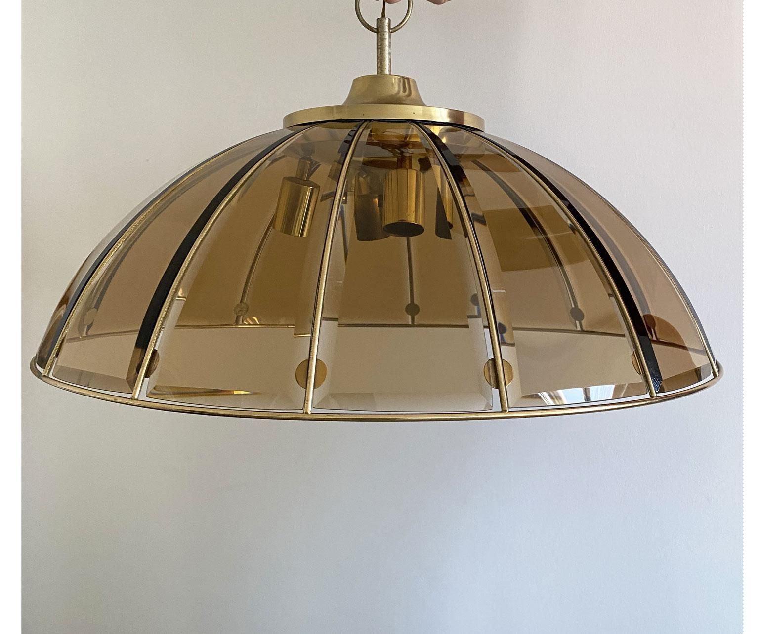 Italian Antique Amber Crystal Chandelier 28 Inch Diameter Vintage Elegance photo for sale