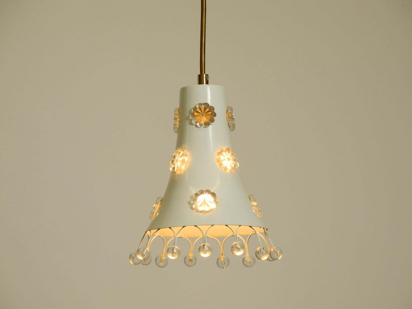 Beautiful Small Mid Century Pendant Lamp By Emil Stejnar In A Trumpet Shape photo vintage