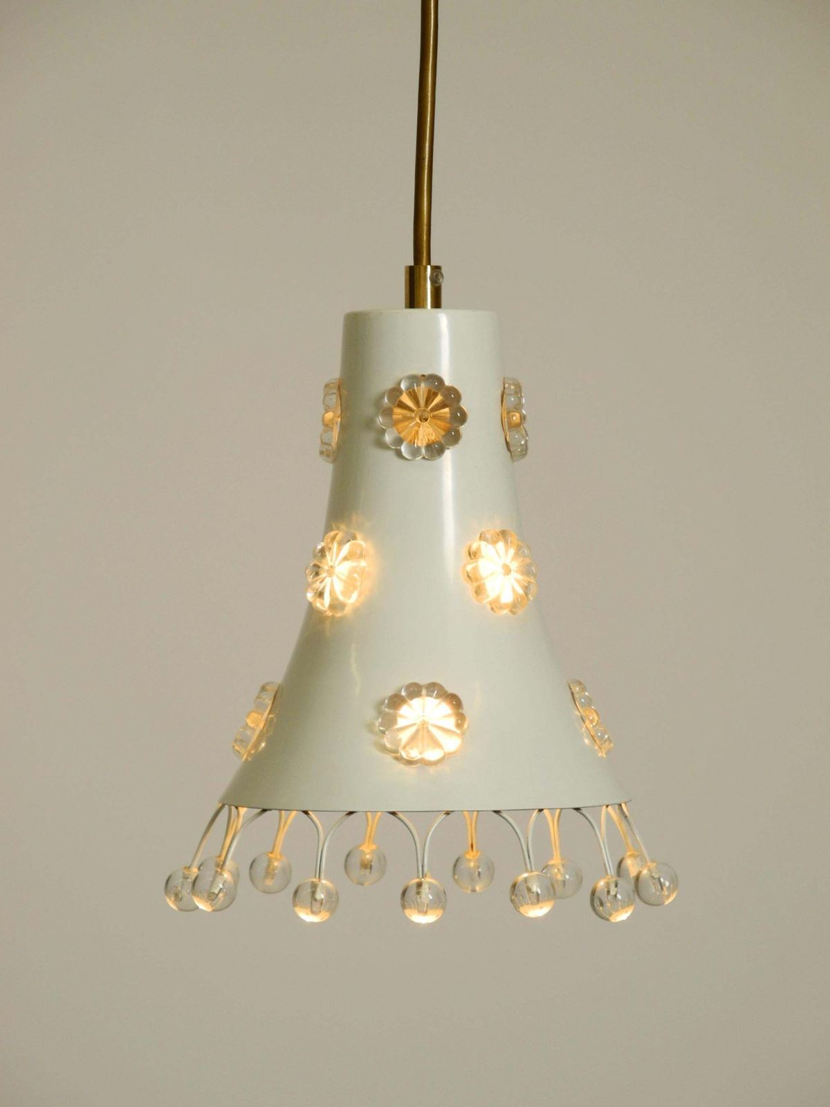 photo for sale Beautiful Small Mid Century Pendant Lamp By Emil Stejnar In A Trumpet Shape