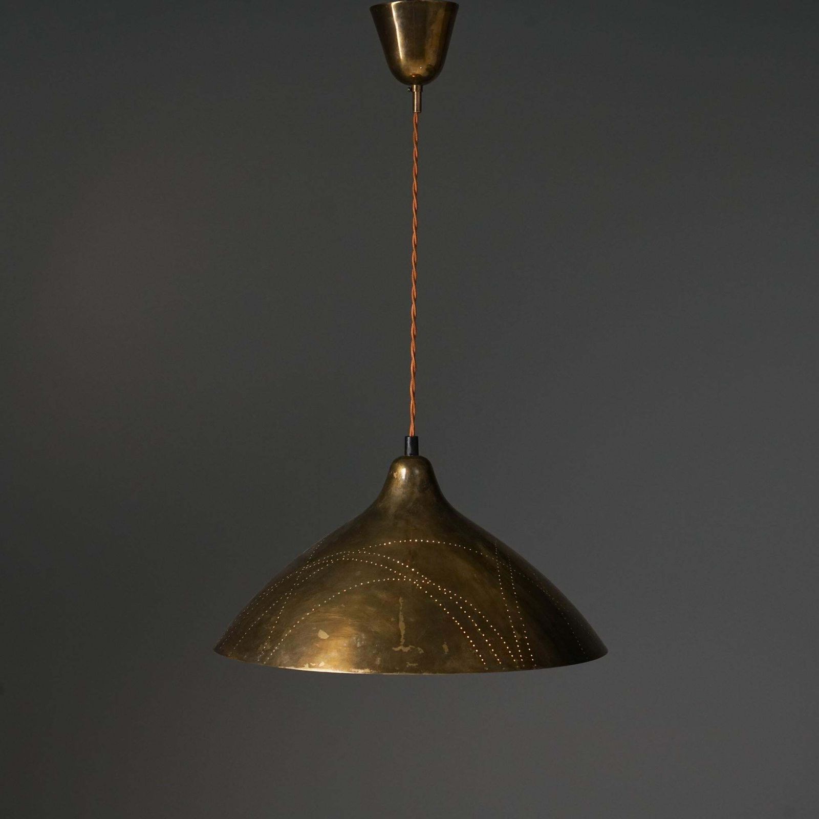 Scandinavian Modern Brass Pendant, Lisa Johansson Pape, Orno Oy, 1940/1950s photo Lighting